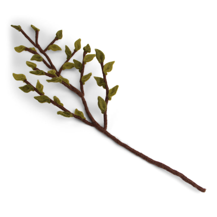 Felt Foliage - Branch with Green Leaves (Large)