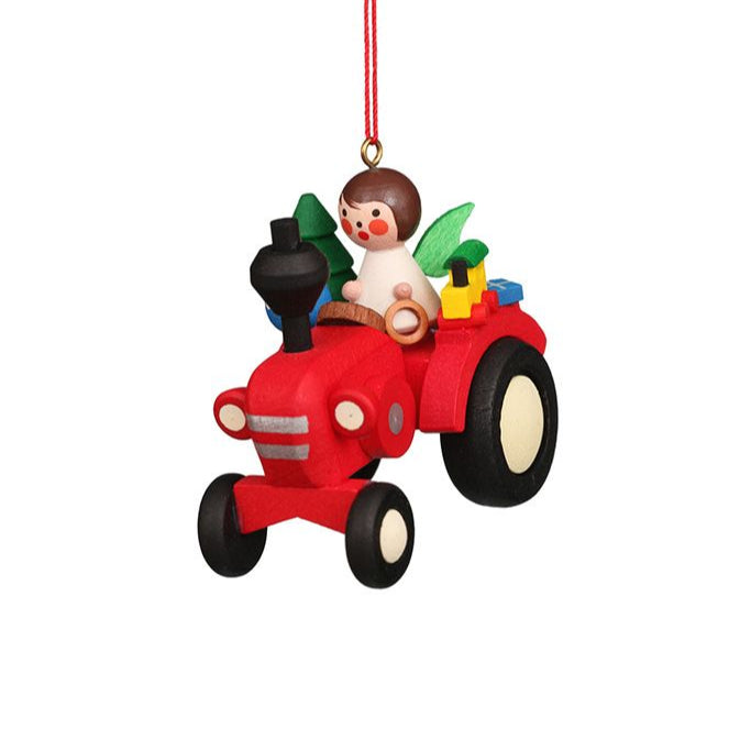 Farmer Angel on Tractor - Christmas tree decoration
