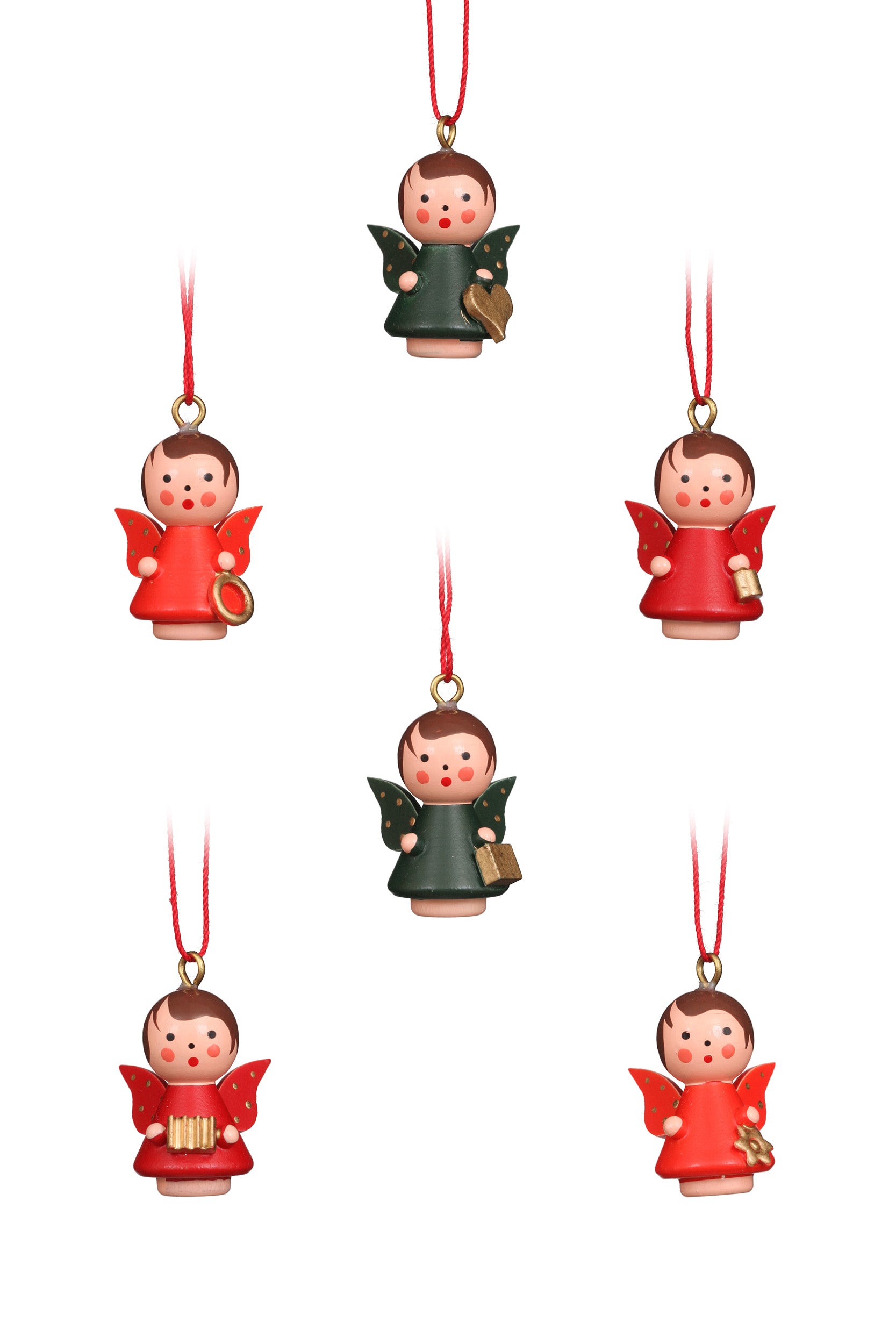 Mini angel - Red and Green Gloss - Christmas tree decoration