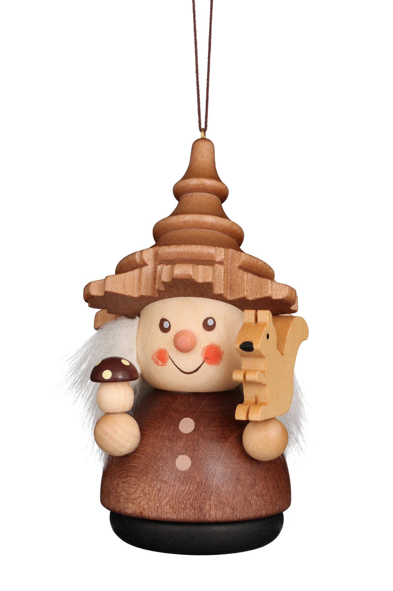 Little gnome Christmas tree decoration - Forest Man with Squirrel