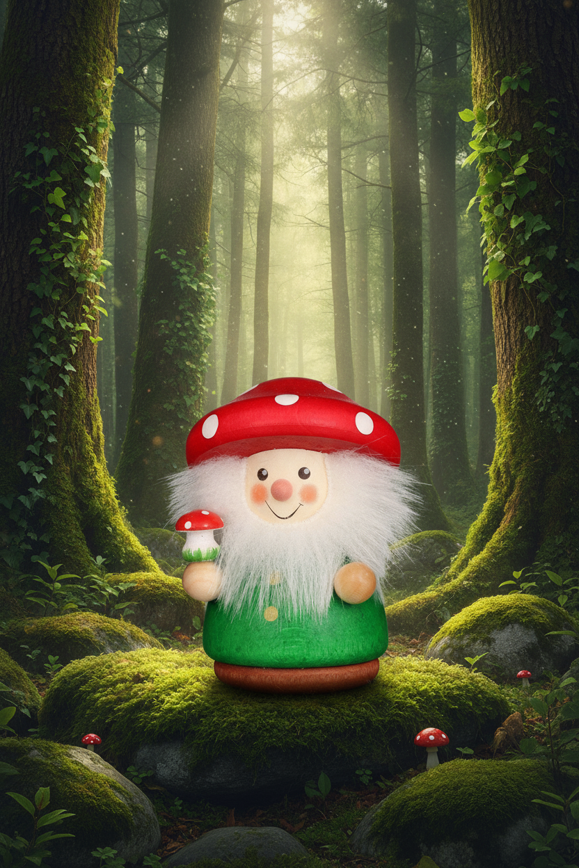Little Gnome Christmas Tree Decoration - Red Mushroom Man