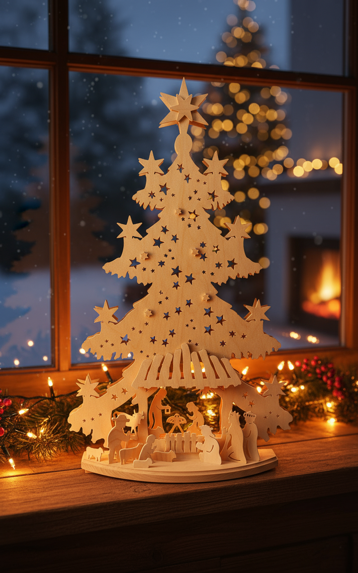 Lighted Arch (Schwibbogen) - Tree - Nativity (Large)