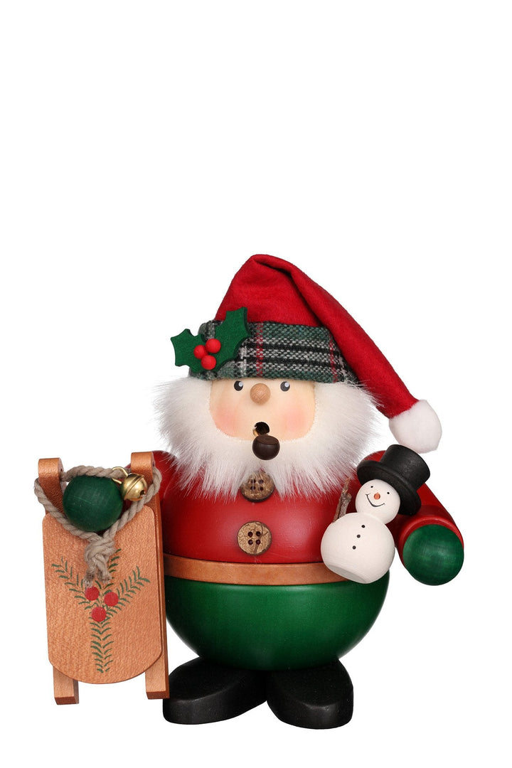Incense Burner - Premium - Santa in Tartan with Snowman