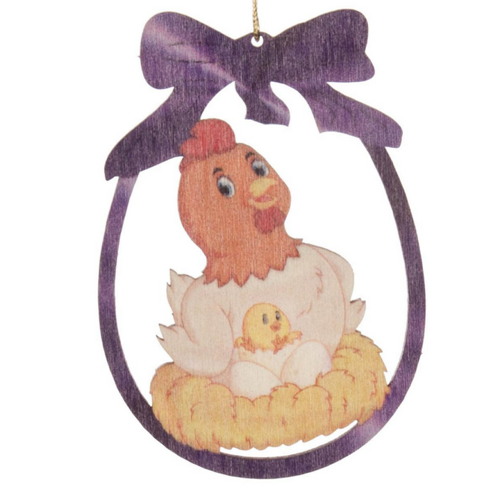 Easter Cut-Outs - Hen with Hatching Chick - Hanging decoration