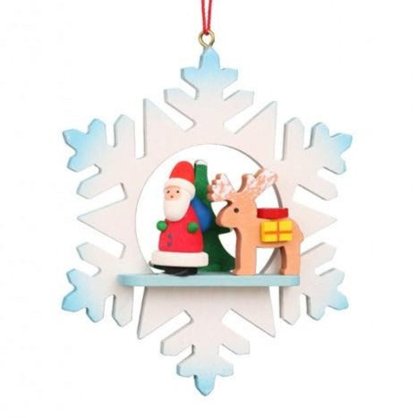 Snowflake - Santa and Rudolph - Christmas Tree Decoration