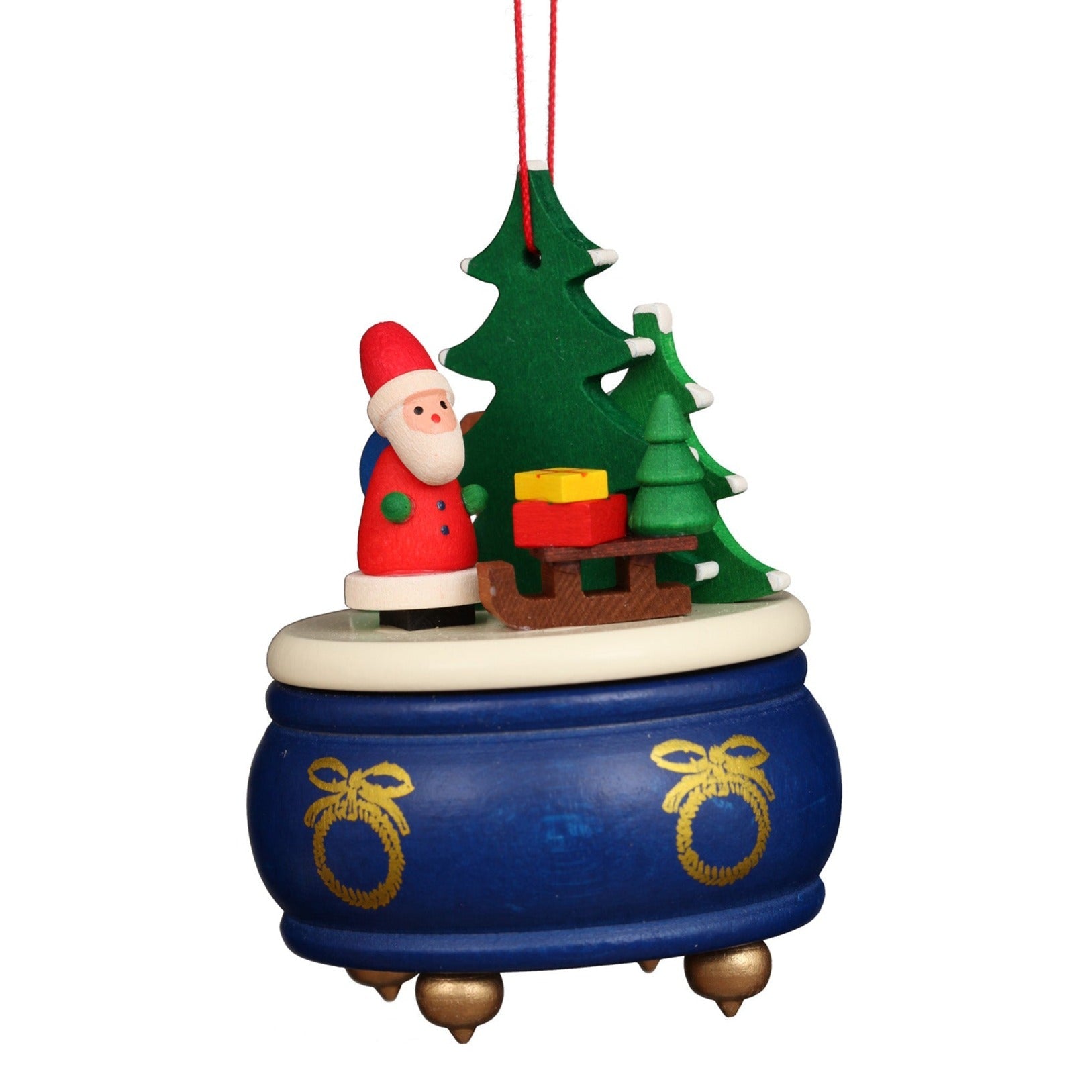 Music Box - Blue Santa - Christmas Tree Decoration