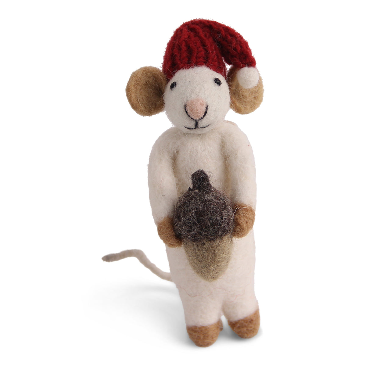 Christmas Figurine - Winter Mouse (Medium) with Acorn (White) – The ...