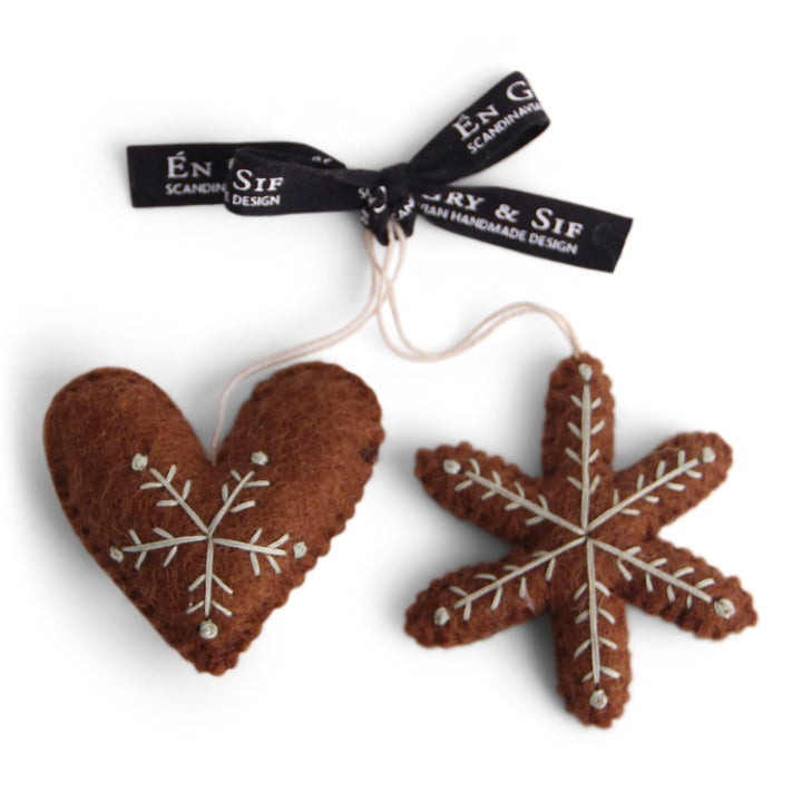 Felt Christmas Tree Decoration - Gingerbread Cookies (Set of 2)