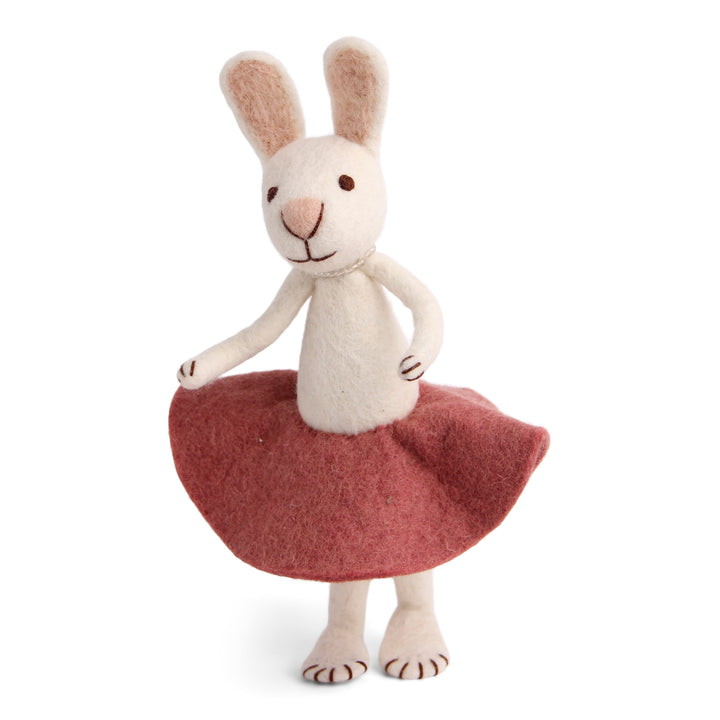 Easter Bunny Figurine - Bunny with Rosy Pink Skirt