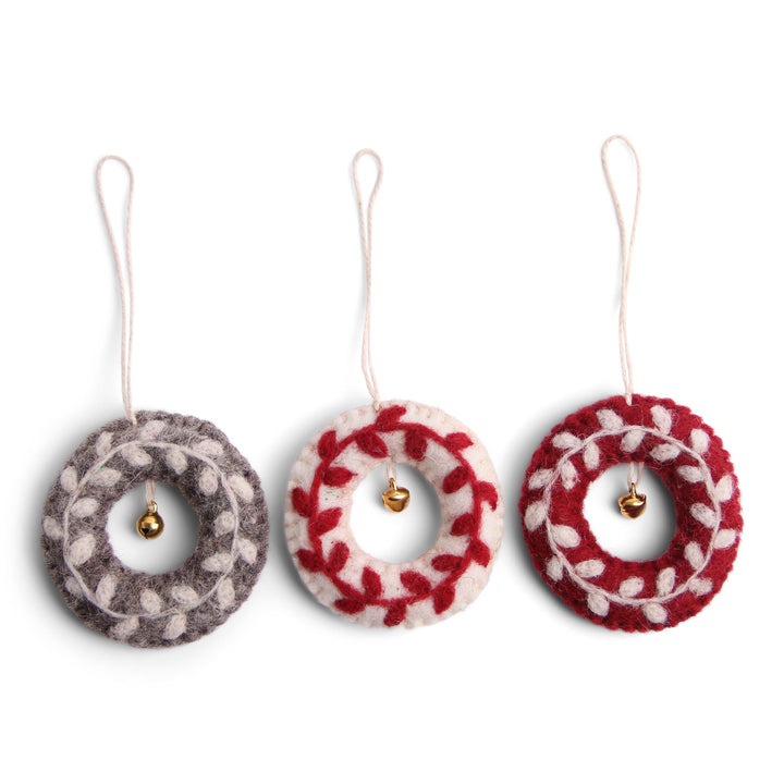 Felt Christmas Tree Decoration - Wreaths (Set of 3)