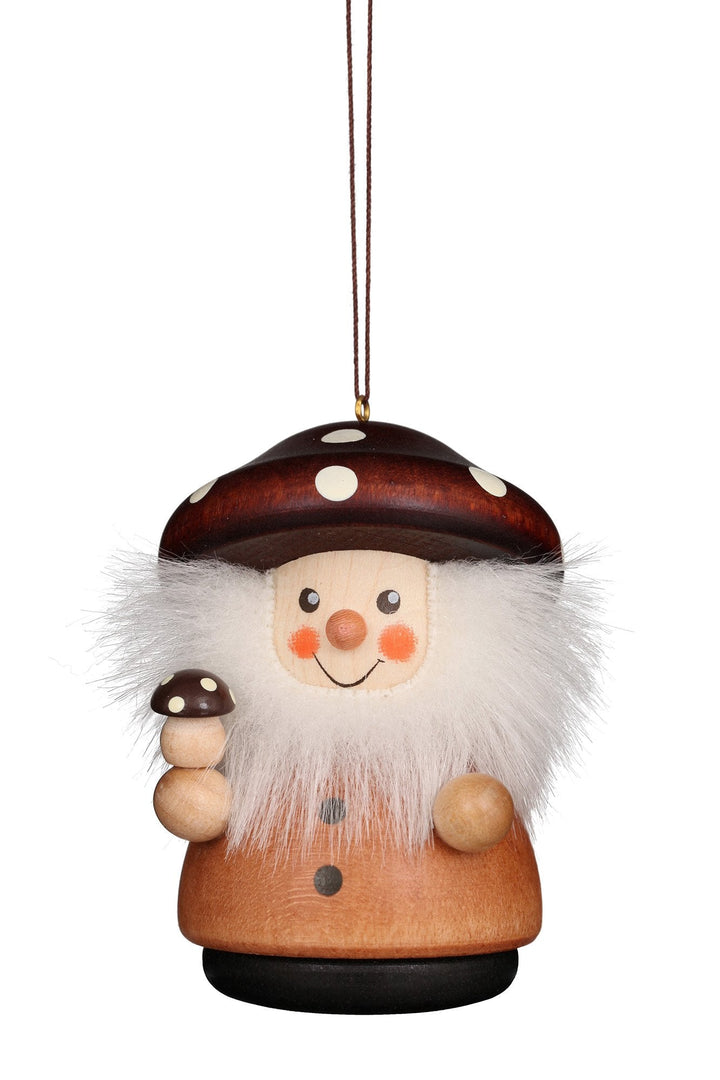 Little Gnome Christmas Tree Decoration - Natural Mushroom Man