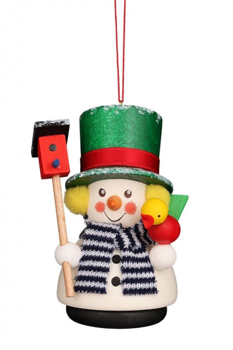 Little gnome Christmas tree decoration - Snowman with Birdhouse
