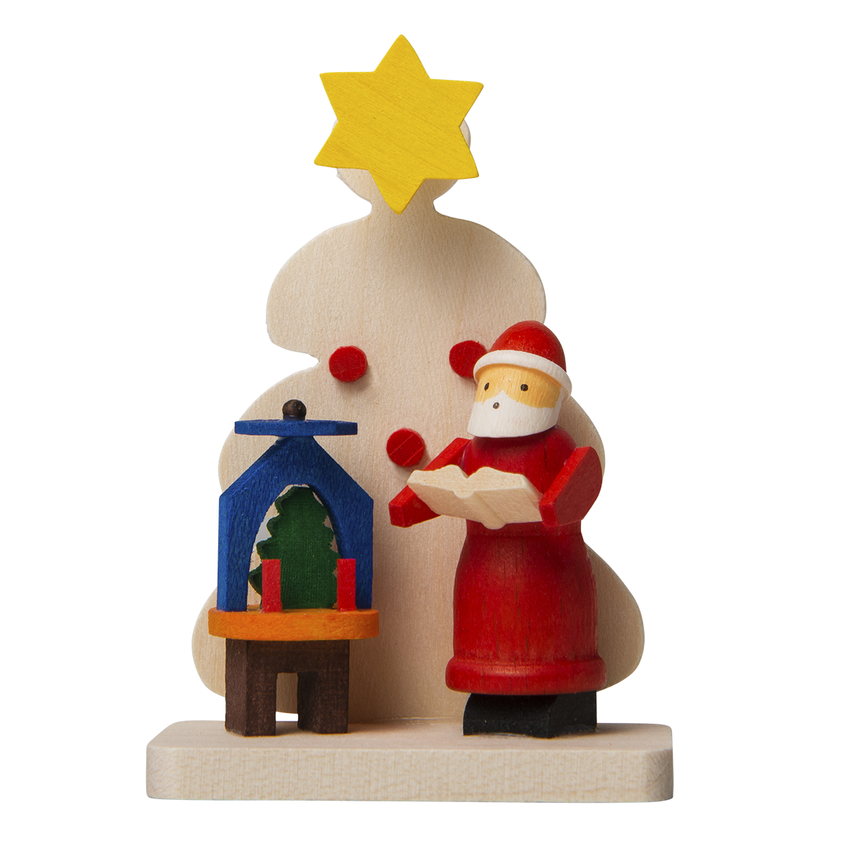 Under the Tree with Santa -  Pyramid and Song Book - Christmas tree decoration