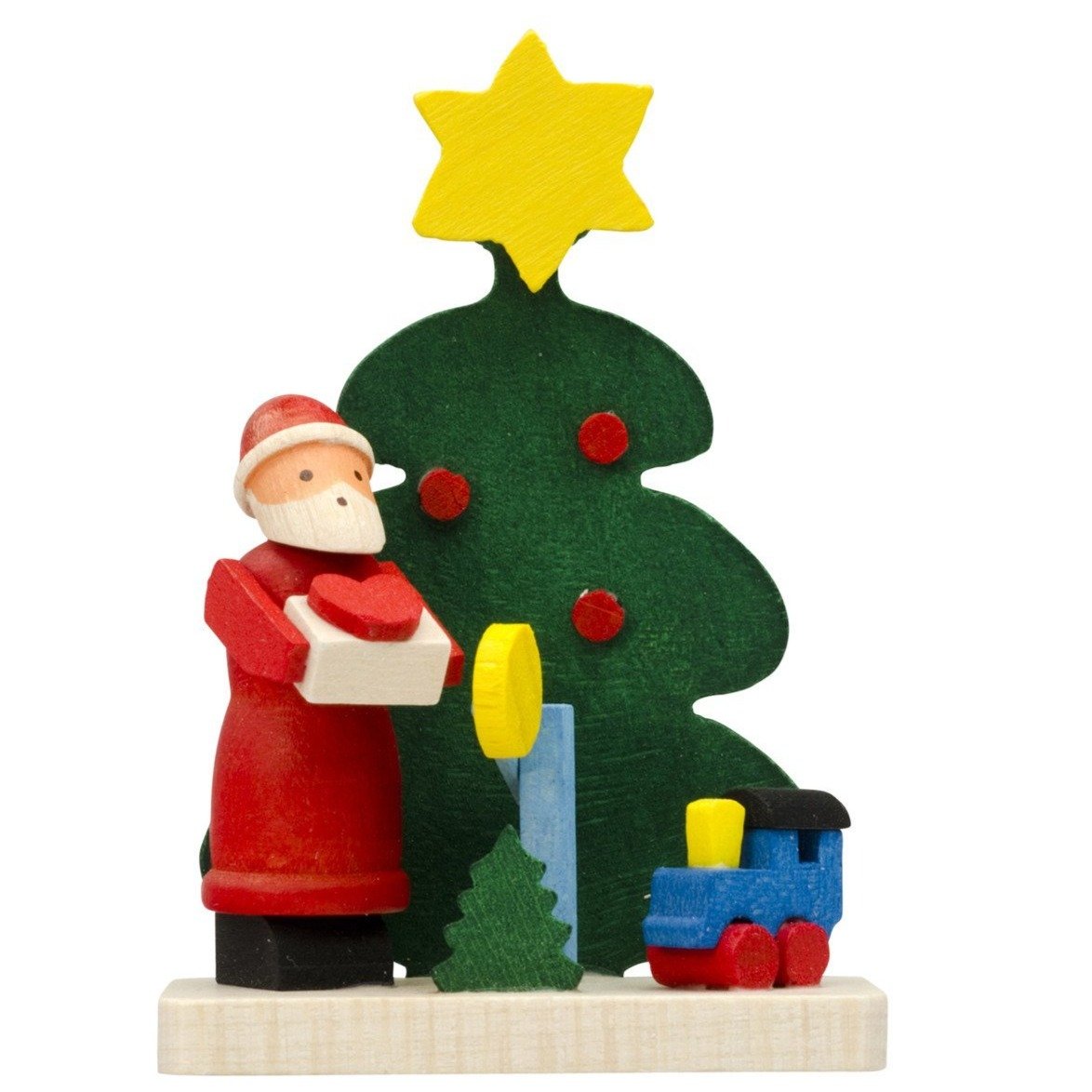 Under the tree with Santa - Train and Heart-Shaped Present - Christmas tree decoration