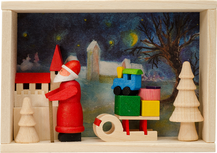 Congratulations box - Santa delivering presents