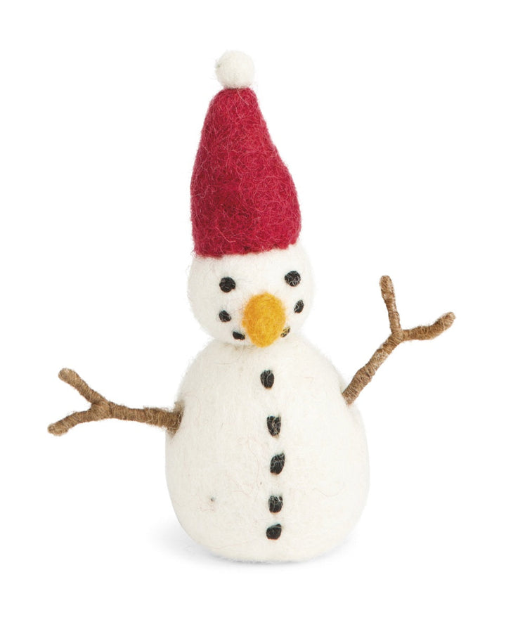 Christmas Figurine - Snowman (Red) - Small