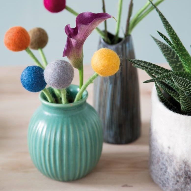 Felt Flowers - Blossom Extra Large (7cm) - Blue (Sea Blue-Grey)