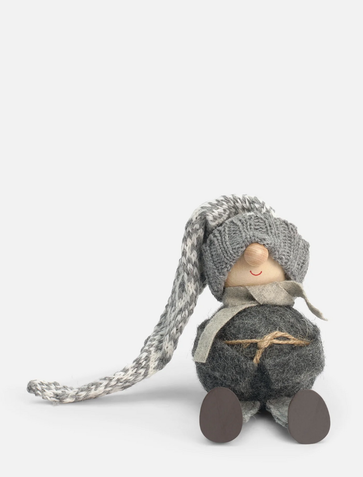 Tomte Gnome - Cousin Gustav (Grey Knitted Cap)