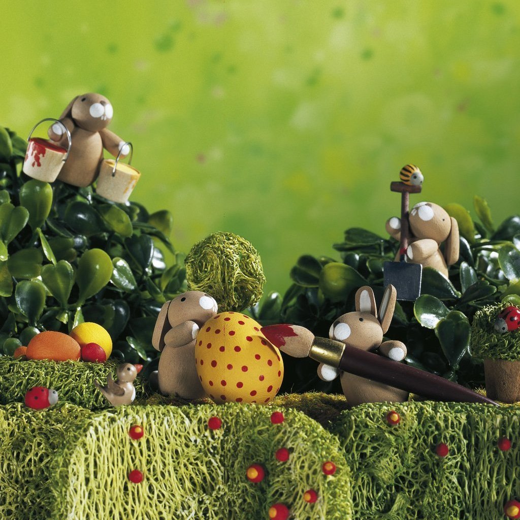 Premium Easter Bunny - Easter Bunny with paintbrush