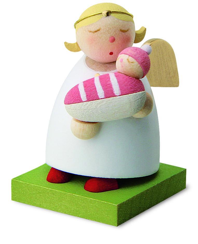 Little Angel Figurine - Guardian Angel with new Baby (Girl)