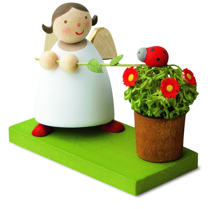 Little Angel Figurine - Guardian Angel with a Lady Beetle