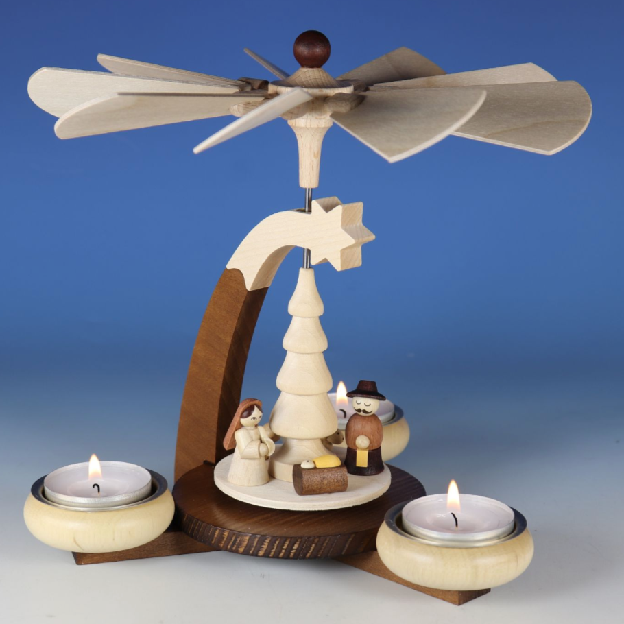 Christmas Pyramid (Medium)- Nativity (Natural)