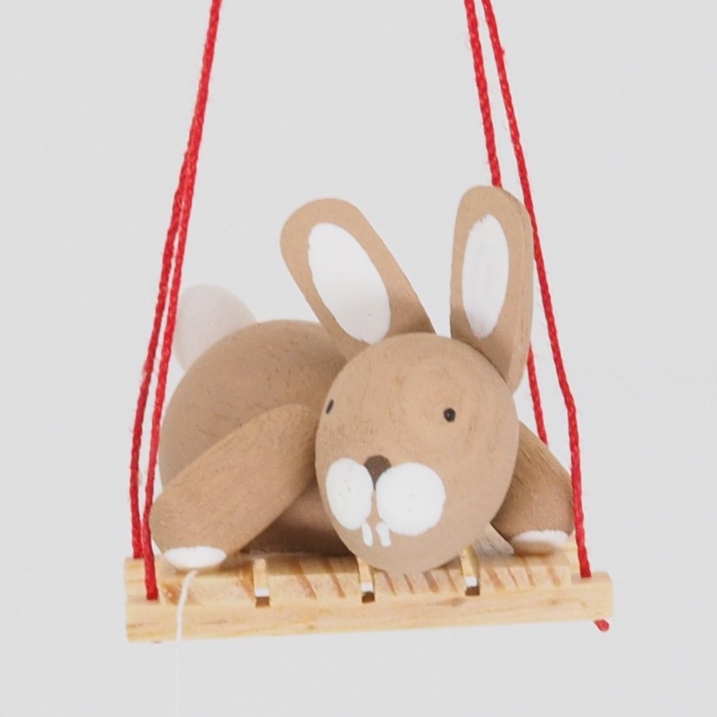 Premium Easter Bunny - Easter Bunny on swing (Hanging Decoration)
