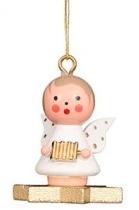Mini angel - Floating on a Golden star - Christmas tree decoration