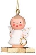 Mini angel - Floating on a Golden star - Christmas tree decoration