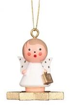 Mini angel - Floating on a Golden star - Christmas tree decoration