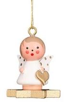 Mini angel - Floating on a Golden star - Christmas tree decoration