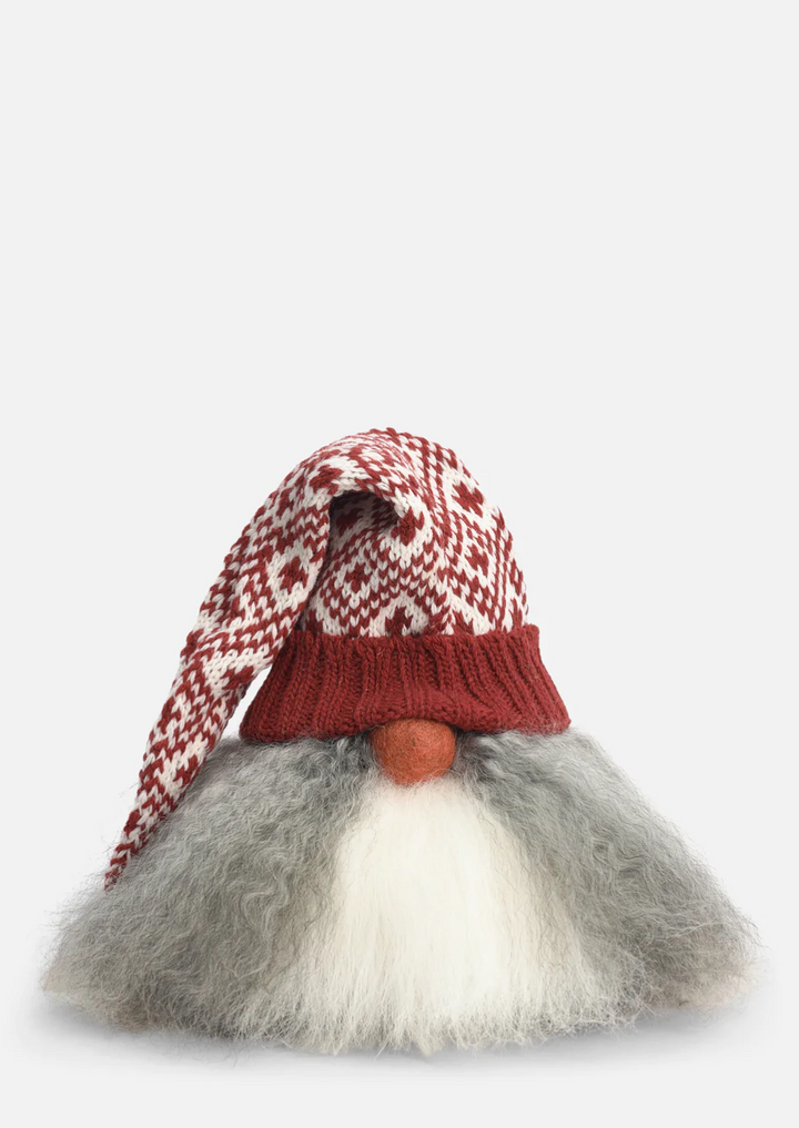Tomte Gnome - Walter with Knitted Cap (Red and White)